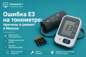Ошибка E3 на тонометре — пример отображения кода неисправности на дисплее