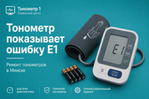 Ошибка E1 на тонометре Omron — пример отображения кода неисправности на дисплее 
