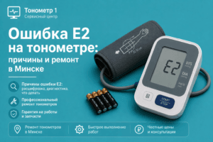 Ошибка E2 на тонометре пример отображения кода неисправности на дисплее 